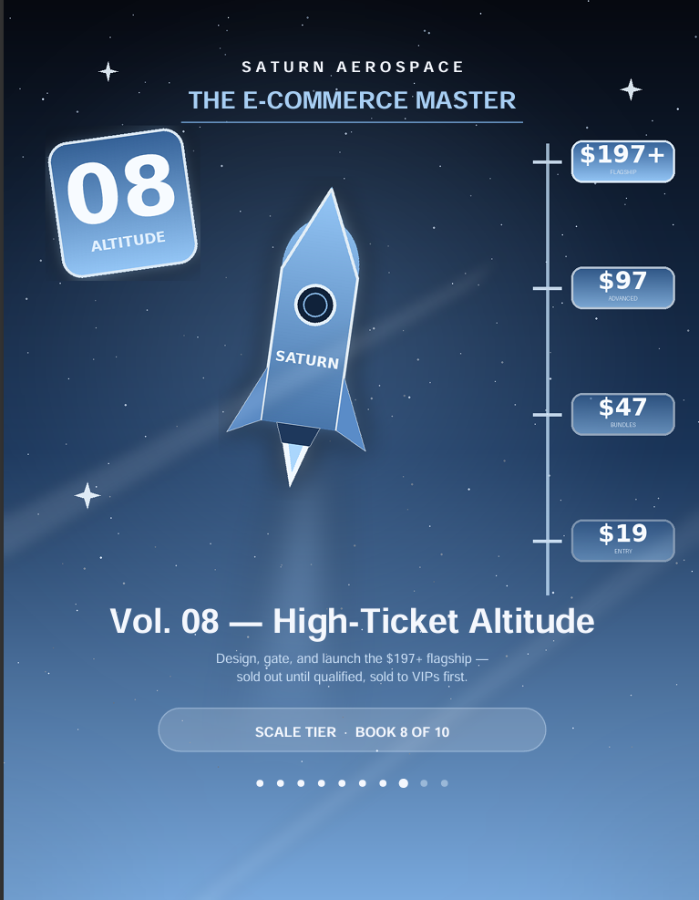 The E-Commerce Master Vol. 08: High-Ticket Altitude — $197+ Flagship Launch System (15-Page PDF)